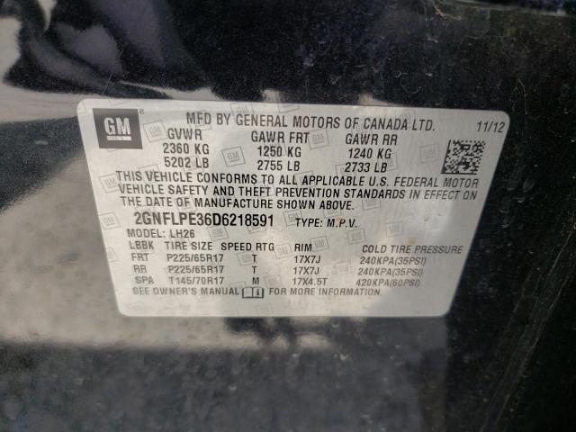 Photo 10 from auction – 2013 CHEVROLET EQUINOX LT with VIN 2GNFLPE36D6218591