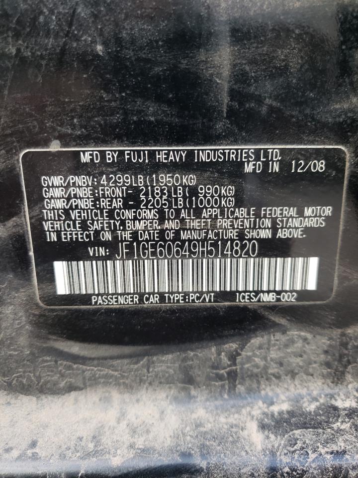 Photo 10 from auction – 2009 SUBARU IMPREZA 2. with VIN JF1GE60649H514820