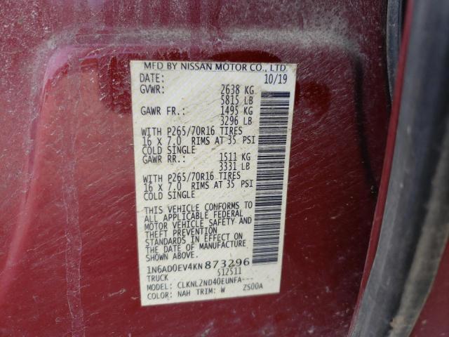 Photo 10 from auction – 2019 NISSAN FRONTIER S with VIN 1N6AD0EV4KN873296