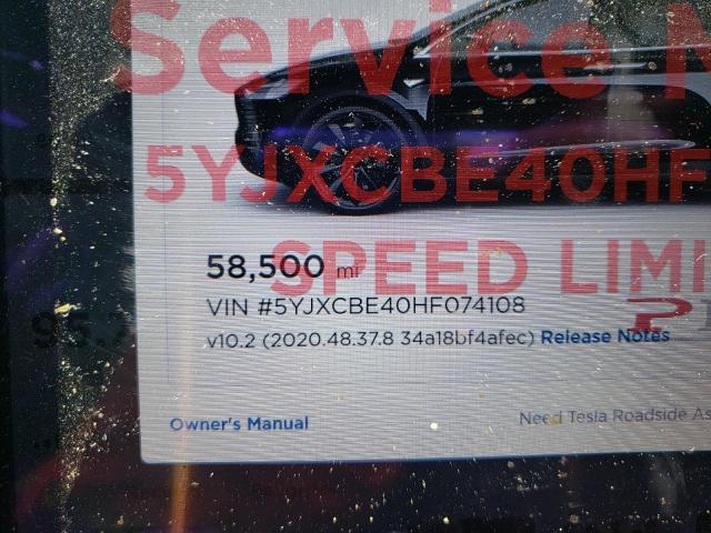 Photo 8 from auction – 2017 TESLA MODEL X with VIN 5YJXCBE40HF074108