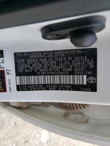 Photo 10 from auction – 2014 TOYOTA CAMRY L with VIN 4T1BF1FK8EU358139