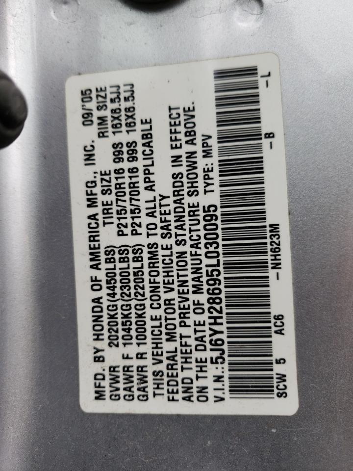 Photo 10 from auction – 2005 HONDA ELEMENT EX with VIN 5J6YH28695L030095
