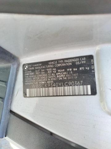 Photo 10 from auction – 2000 BMW M ROADSTER with VIN WBSCK9340YLC90367