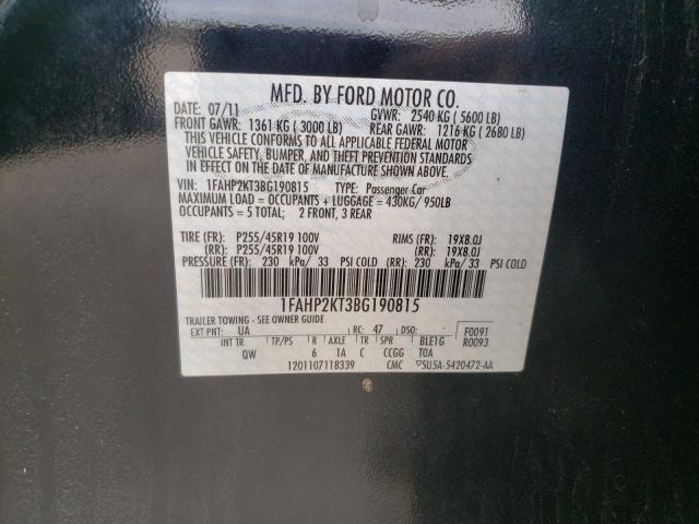Photo 10 from auction – 2011 FORD TAURUS SHO with VIN 1FAHP2KT3BG190815