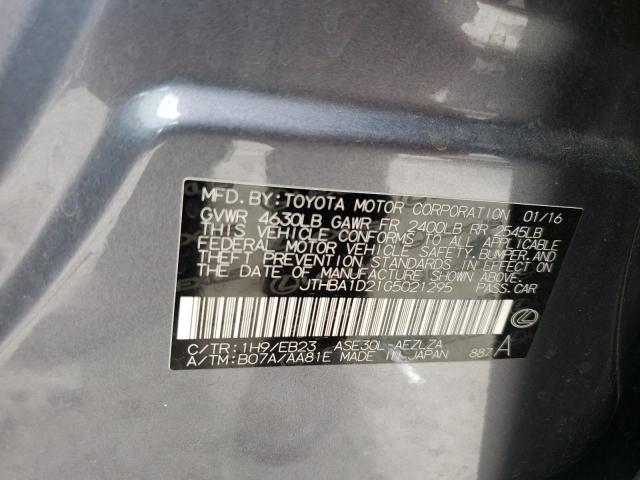 Photo 10 from auction – 2016 LEXUS IS 200T with VIN JTHBA1D21G5021295
