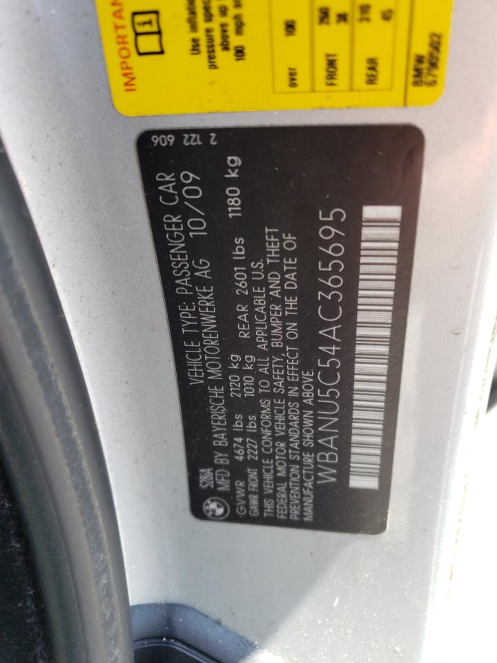 Photo 10 from auction – 2010 BMW 528 I with VIN WBANU5C54AC365695