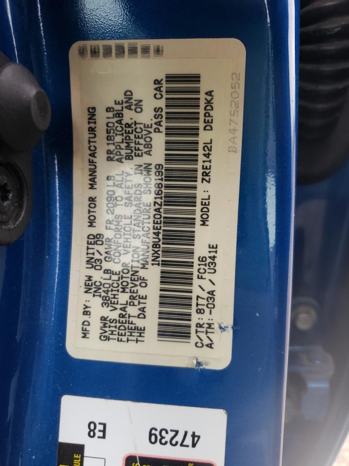 Photo 10 from auction – 2010 TOYOTA COROLLA BA with VIN 1NXBU4EE0AZ168199