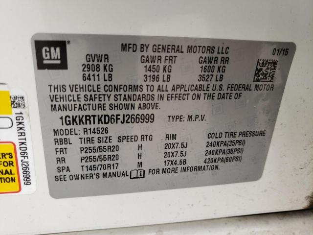 Photo 10 from auction – 2015 GMC ACADIA DEN with VIN 1GKKRTKD6FJ266999