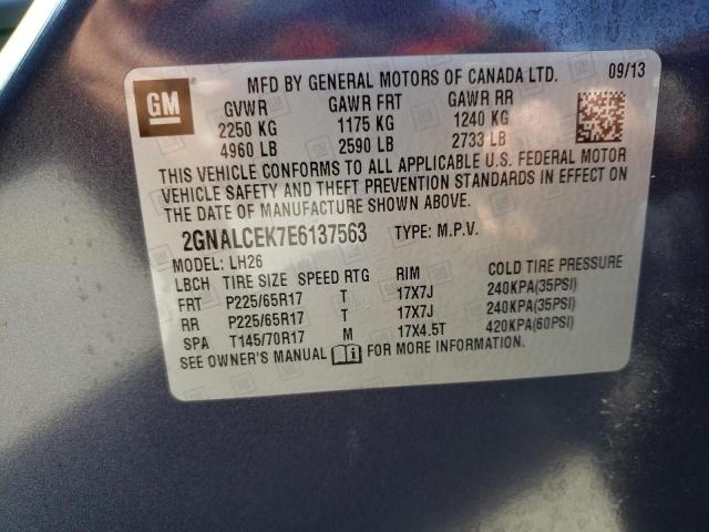 Photo 10 from auction – 2014 CHEVROLET EQUINOX LT with VIN 2GNALCEK7E6137563