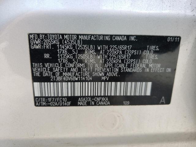 Photo 10 from auction – 2011 TOYOTA RAV4 with VIN 2T3BF4DV6BW114104