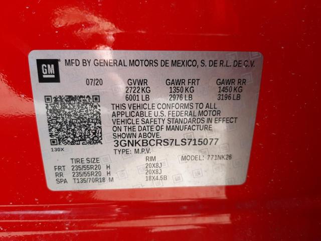 Photo 10 from auction – 2020 CHEVROLET BLAZER 2LT with VIN 3GNKBCRS7LS715077