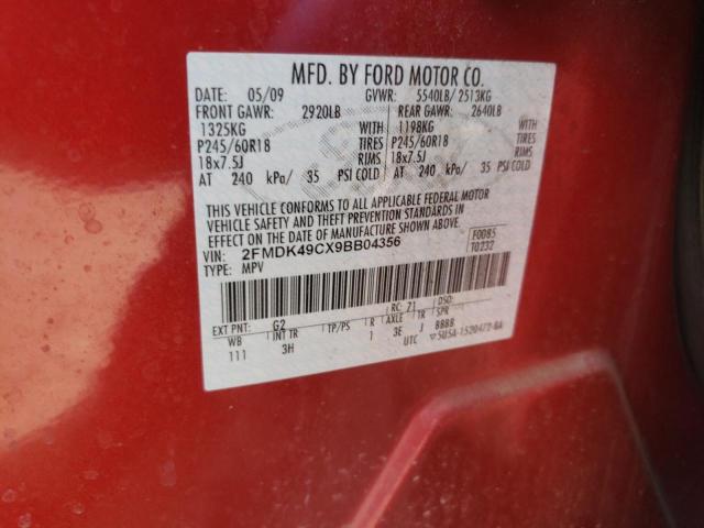 Photo 10 from auction – 2009 FORD EDGE LIMIT with VIN 2FMDK49CX9BB04356