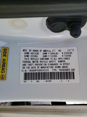 Photo 10 from auction – 2013 ACURA TL TECH with VIN 19UUA9F5XDA002233