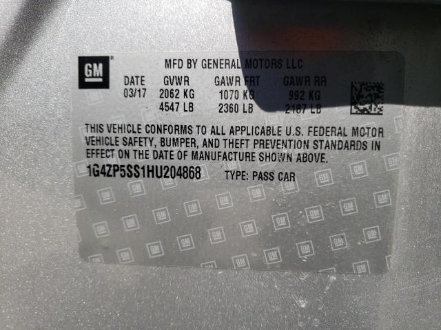 Photo 10 from auction – 2017 BUICK LACROSSE E with VIN 1G4ZP5SS1HU204868