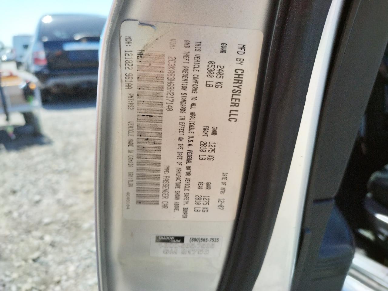Photo 10 from auction – 2008 CHRYSLER 300C with VIN 2C3KA63H68H217140