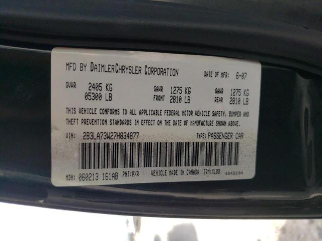 Photo 10 from auction – 2007 DODGE CHARGER SR with VIN 2B3LA73W27H834877