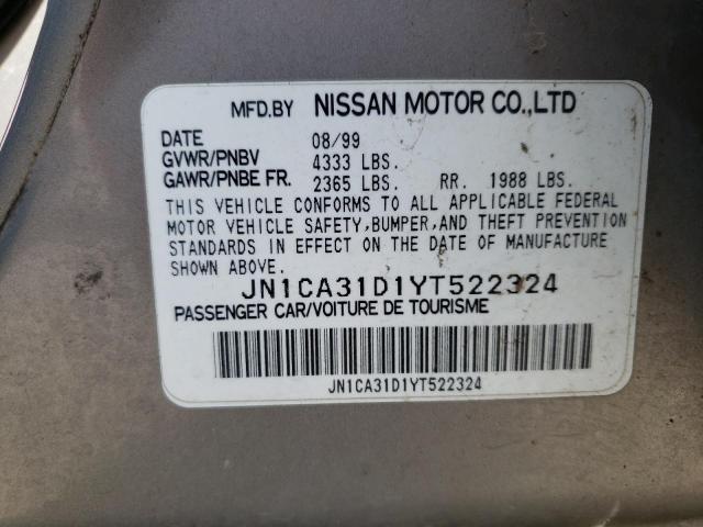 Photo 10 from auction – 2000 NISSAN MAXIMA GLE with VIN JN1CA31D1YT522324