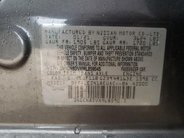 Photo 10 from auction – 2021 NISSAN VERSA S with VIN 3N1CN8DVXML859045