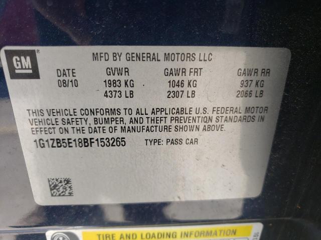 Photo 10 from auction – 2011 CHEVROLET MALIBU LS with VIN 1G1ZB5E18BF153265