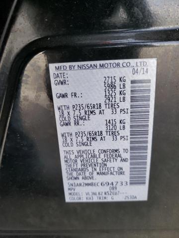 Photo 10 from auction – 2014 NISSAN PATHFINDER with VIN 5N1AR2MM8EC694733
