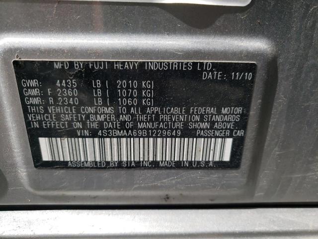 Photo 10 from auction – 2011 SUBARU LEGACY 2.5 with VIN 4S3BMAA69B1229649