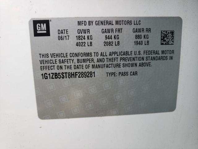 Photo 10 from auction – 2017 CHEVROLET MALIBU LS with VIN 1G1ZB5ST8HF289281