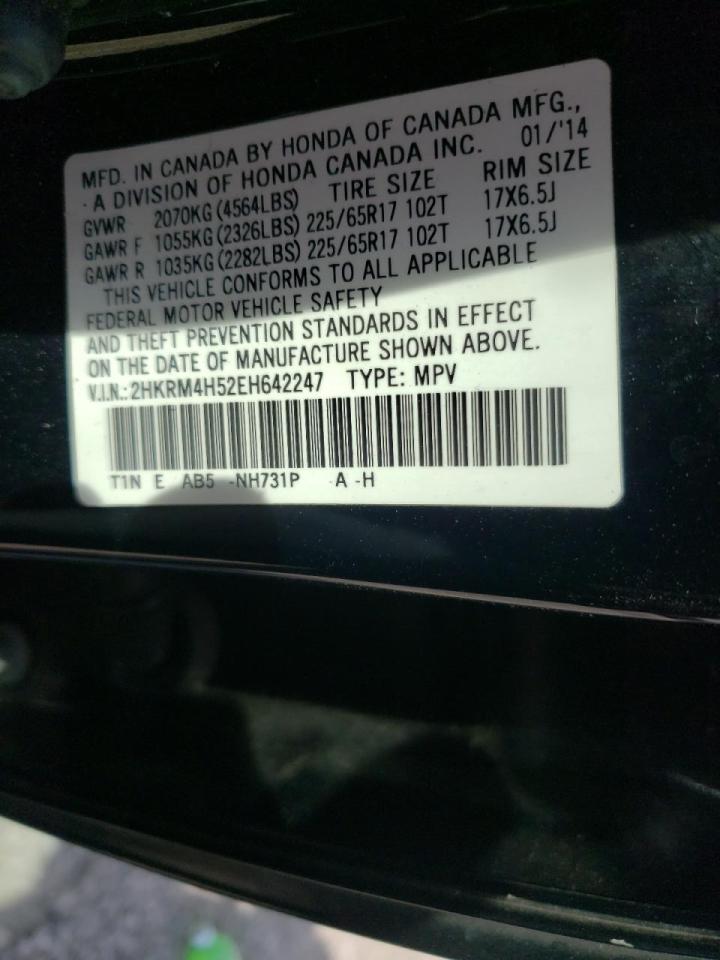 Photo 10 from auction – 2014 HONDA CR-V EX with VIN 2HKRM4H52EH642247