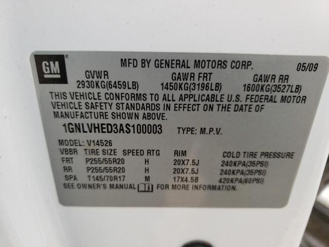 Photo 10 from auction – 2010 CHEVROLET TRAVERSE L with VIN 1GNLVHED3AS100003