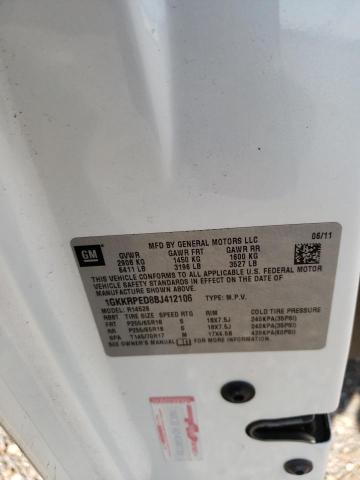 Photo 10 from auction – 2011 GMC ACADIA SLE with VIN 1GKKRPED8BJ412106