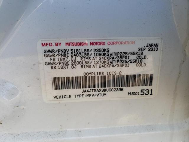 Photo 10 from auction – 2011 MITSUBISHI OUTLANDER with VIN JA4JT5AX3BU602336