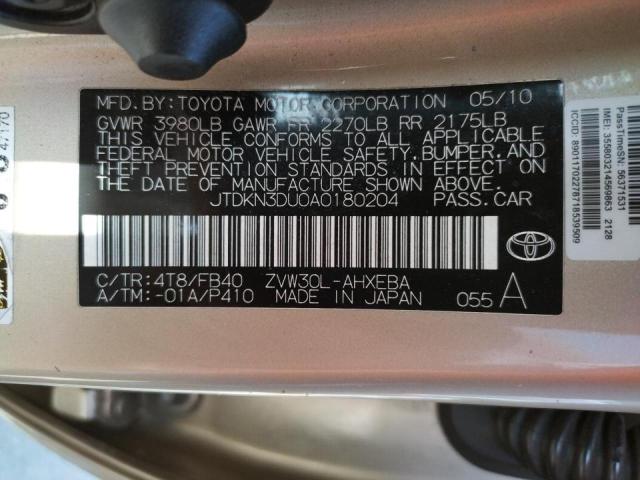 Photo 10 from auction – 2010 TOYOTA PRIUS with VIN JTDKN3DU0A0180204