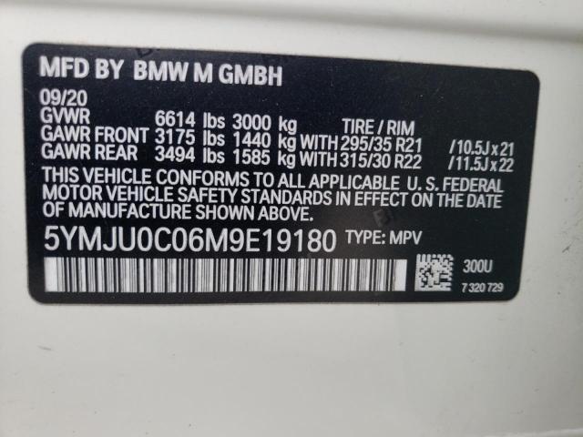 Photo 10 from auction – 2021 BMW X5 M with VIN 5YMJU0C06M9E19180