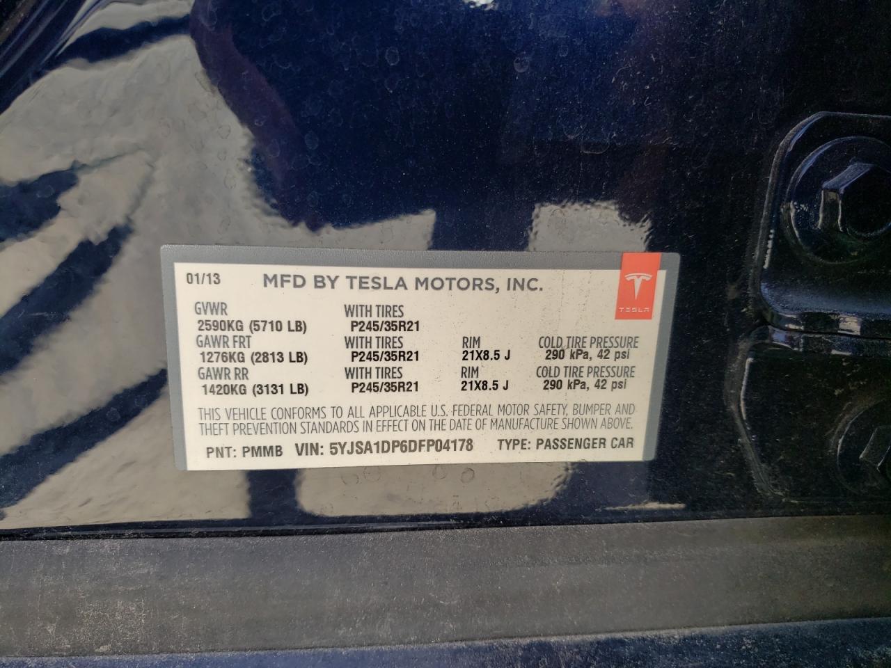 Photo 10 from auction – 2013 TSMR MODEL S with VIN 5YJSA1DP6DFP04178