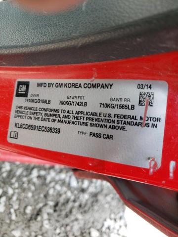 Photo 10 from auction – 2014 CHEVROLET SPARK 1LT with VIN KL8CD6S91EC536339