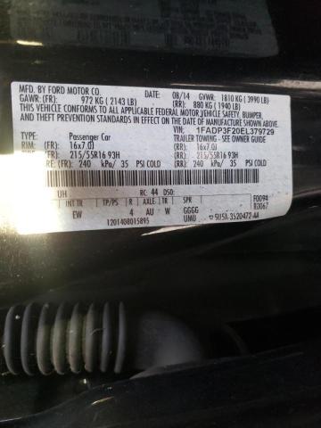 Photo 10 from auction – 2014 FORD FOCUS SE with VIN 1FADP3F20EL379729