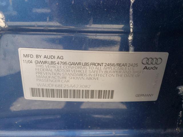 Photo 10 from auction – 2005 AUDI A4 2.0T QU with VIN WAUDF68E25A423082