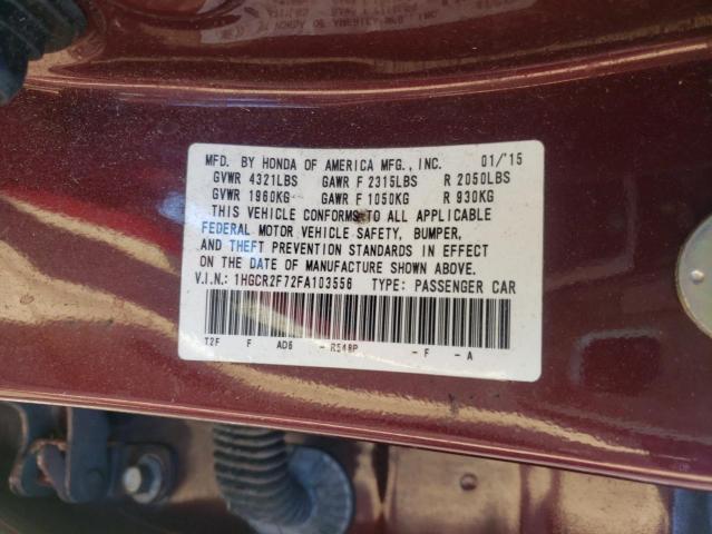 Photo 10 from auction – 2015 HONDA ACCORD EX with VIN 1HGCR2F72FA103556