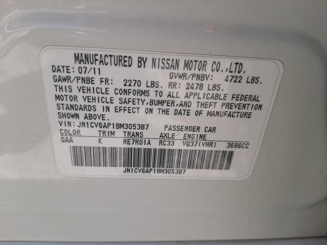 Photo 10 from auction – 2011 INFINITI G37 BASE with VIN JN1CV6AP1BM305387