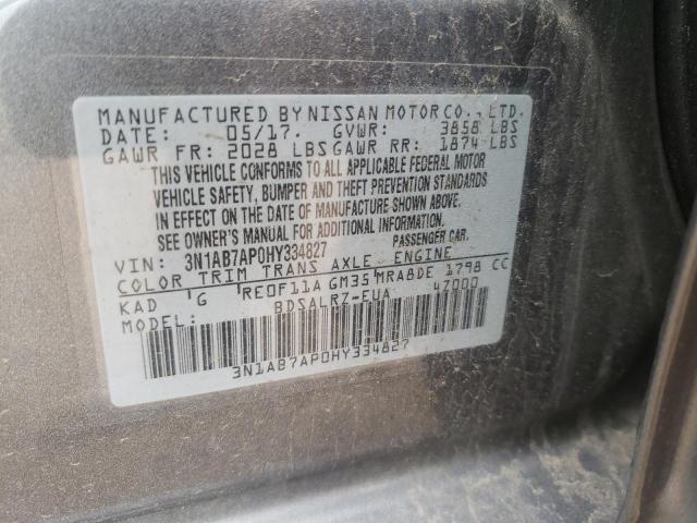 Photo 10 from auction – 2017 NISSAN SENTRA S with VIN 3N1AB7AP0HY334827