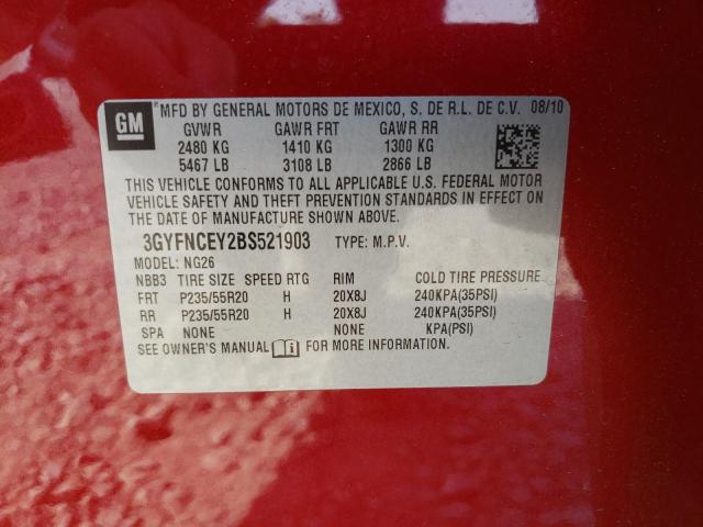 Photo 10 from auction – 2011 CADILLAC SRX PREMIU with VIN 3GYFNCEY2BS521903