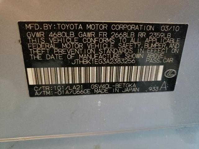 Photo 10 from auction – 2010 LEXUS ES 350 with VIN JTHBK1EG3A2383256