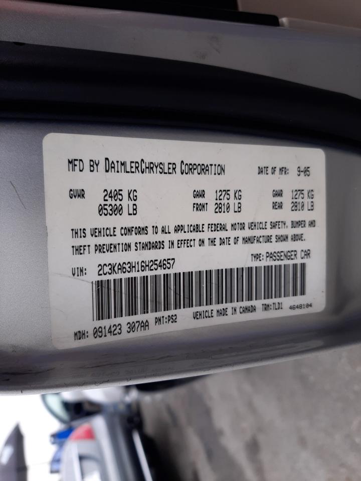 Photo 10 from auction – 2006 CHRYSLER 300C with VIN 2C3KA63H16H254657