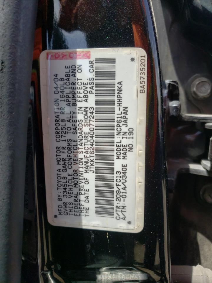 Photo 10 from auction – 2004 TOYOTA SCION XA with VIN JTKKT624040077243