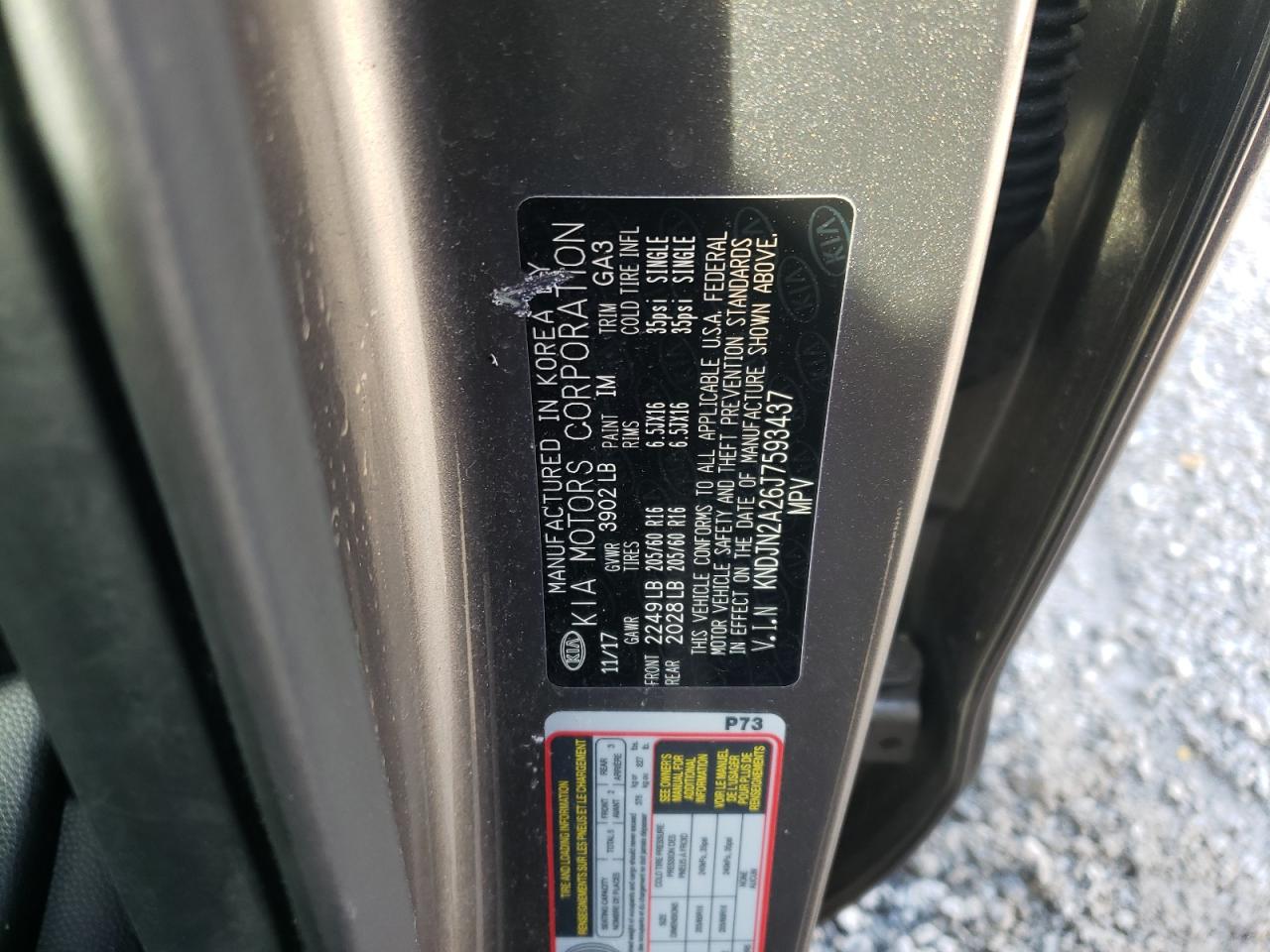 Photo 10 from auction – 2018 KIA SOUL with VIN KNDJN2A26J7593437