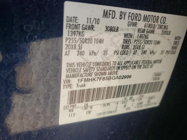 Photo 10 from auction – 2011 FORD EXPLORER L with VIN 1FMHK7F85BGA02996