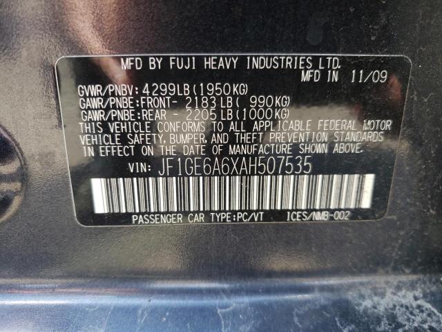 Photo 10 from auction – 2010 SUBARU IMPREZA 2. with VIN JF1GE6A6XAH507535