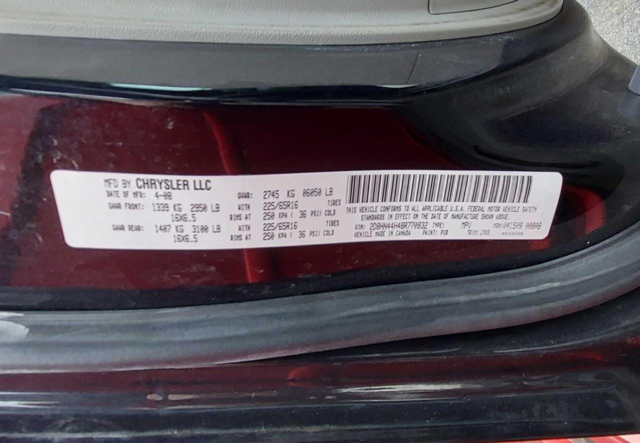 Photo 10 from auction – 2008 DODGE GRAND CARA with VIN 2D8HN44H48R770832
