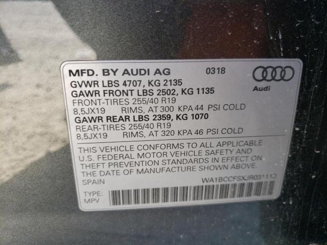 Photo 10 from auction – 2018 AUDI Q3 PREMIUM with VIN WA1BCCFSXJR031113
