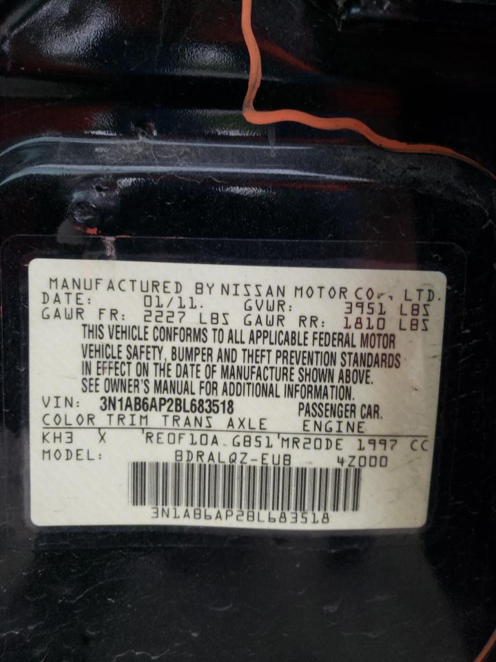 Photo 10 from auction – 2011 NISSAN SENTRA 2.0 with VIN 3N1AB6AP2BL683518