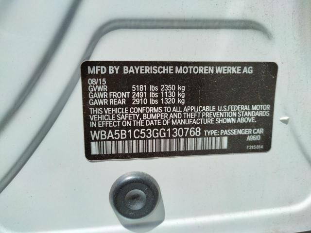 Photo 10 from auction – 2016 BMW 535 I with VIN WBA5B1C53GG130768
